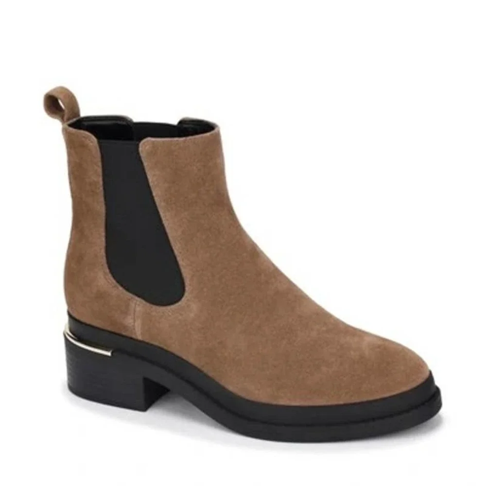 NIB Kenneth Cole Levon 2.0 Welt Chelsea Suede Ankle Boots Bootie Dark Taupe 8.5M - Picture 10 of 11